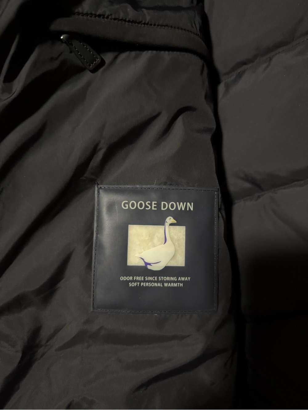 Suede Leather Black Quilted Puffer Jacket with Knit Sleeves and Goose Down - Picture 4 of 15